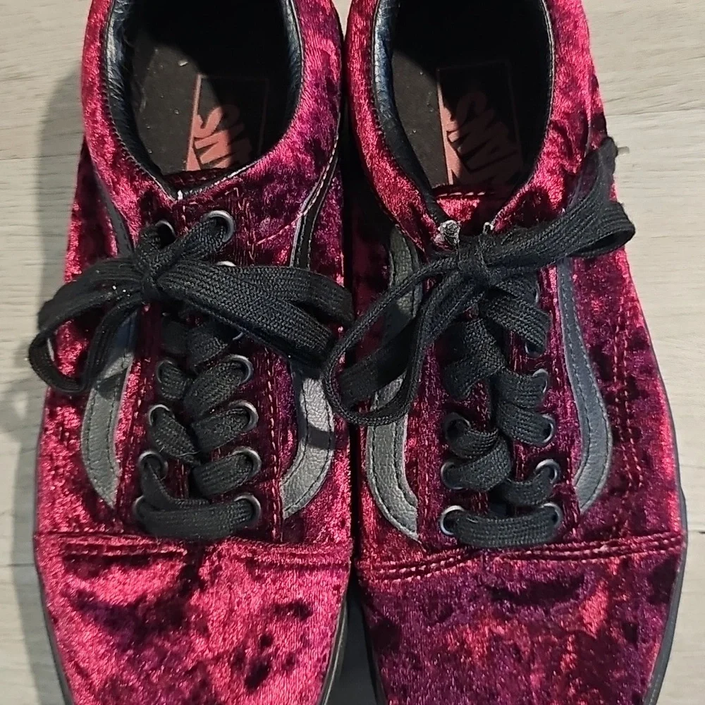 Vans Off The Wall Burnt Russet Maroon Crushed. Vans Velvet Maroon Sneakers - Picture 3 of 11